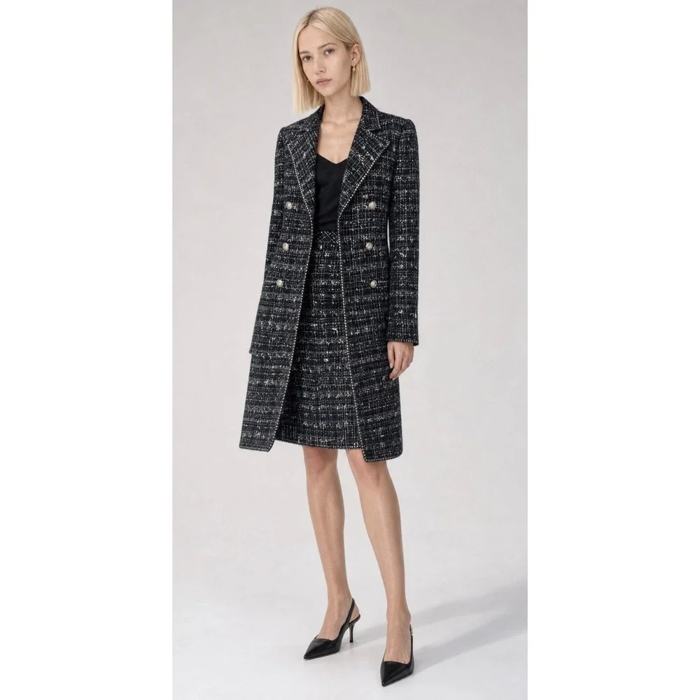 Chanel 05C Cruise Metallic Tweed Blazer Skirt Suit Set 38 40